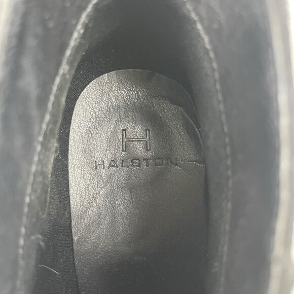 H by Halston Faux Suede Pointed Toe Block Heel Ankle Boots Black Size 7.5 - Picture 10 of 10